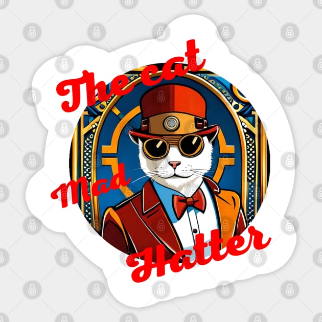 The Cat Hatter Sticker by sweetvision